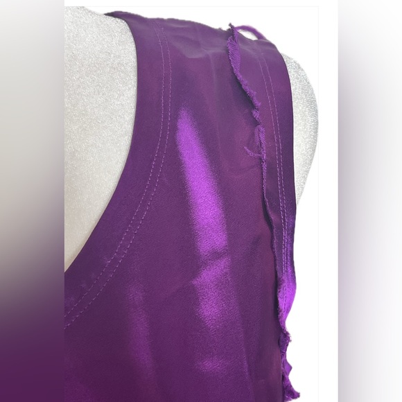 Helmut Lang Ultraviolet Satin Raw Edge Trim Sleeveless Top Size 4 - Picture 3 of 7